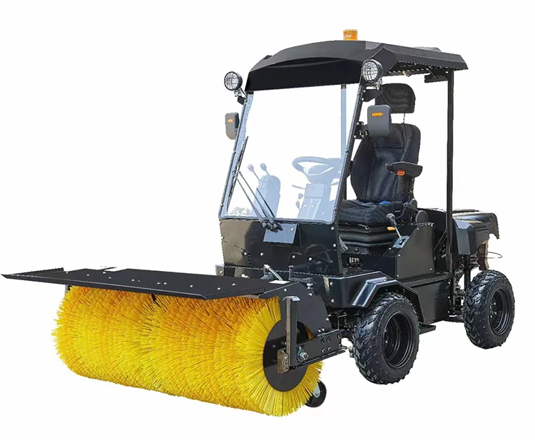 Ride gasoline snowplow Four-wheeled driving snow remover Fully enclosed snow plow truck