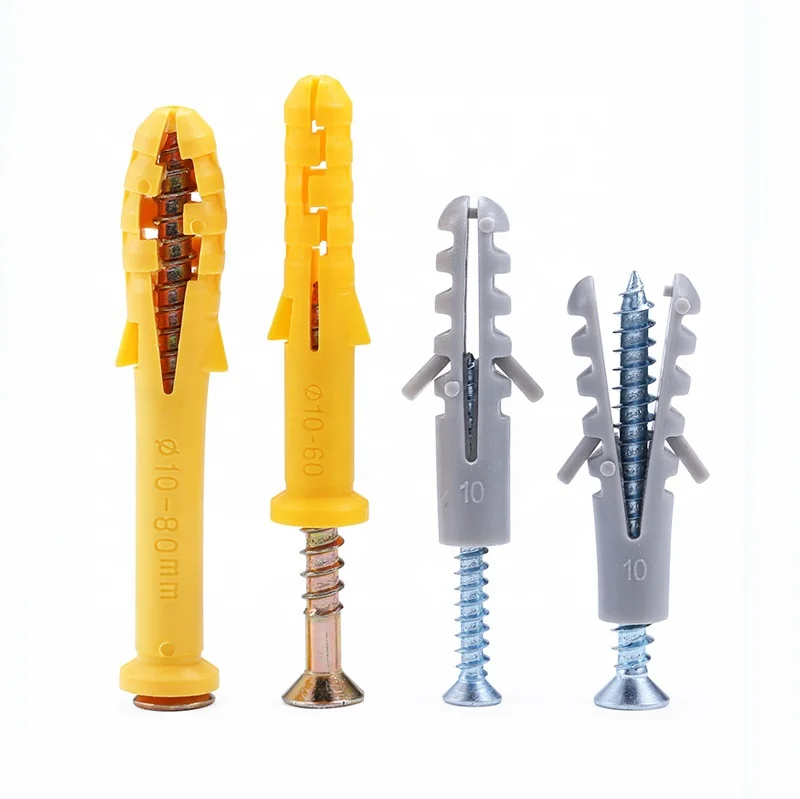 Factory Price M6 M8 M10 M12 Wall Screw Plug Expansion Drywall Anchors Anchor Bolt Fish Shape Plastic Nylon Inch Building ANKA