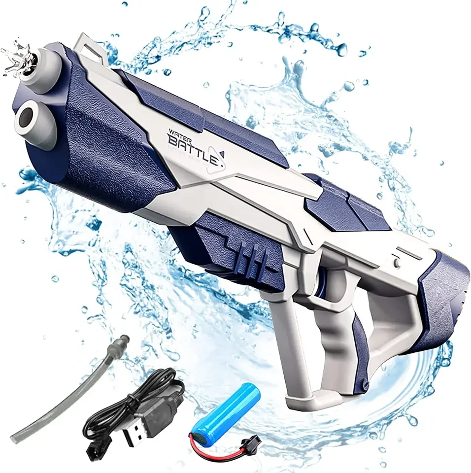 High Capacity Electric Water Gun with Automatic Water Super Soaker Gun up to 32 FT Long Range Blaster Gun Summer Toys