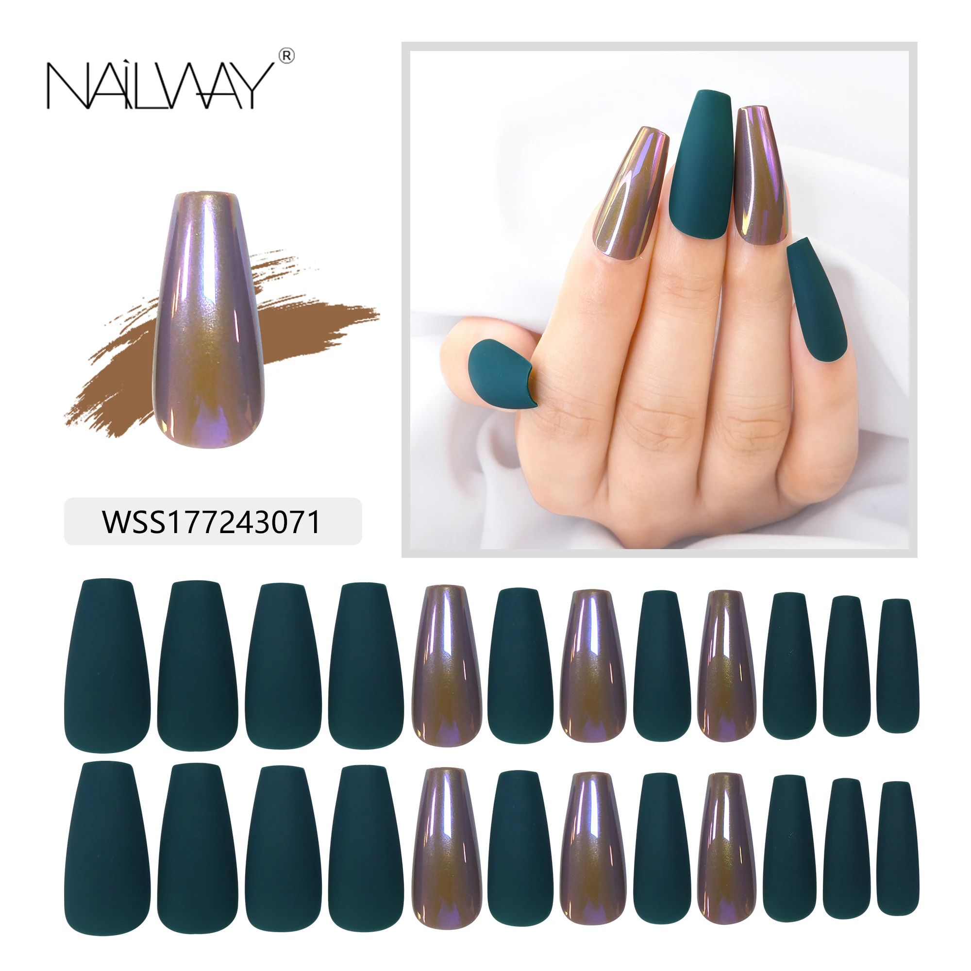 Nailway средней длины оптовая продажа длинный гроб балерина искусственная палочка для ногтей на заказ