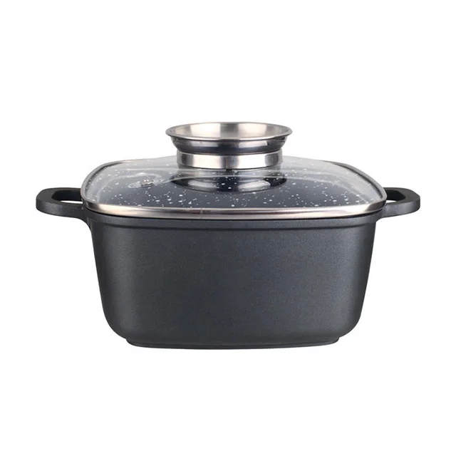 Square Casserole Soup Pot Kitchen Casserole With Granite Non Stick Stone Coating