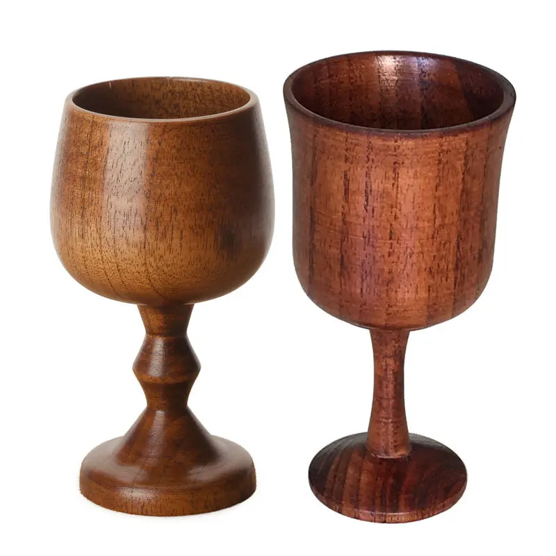 Wholesale   Hot Selling Eco-friendly Wooden Red Wine Cup Portable Champagne Cup wooden goblet