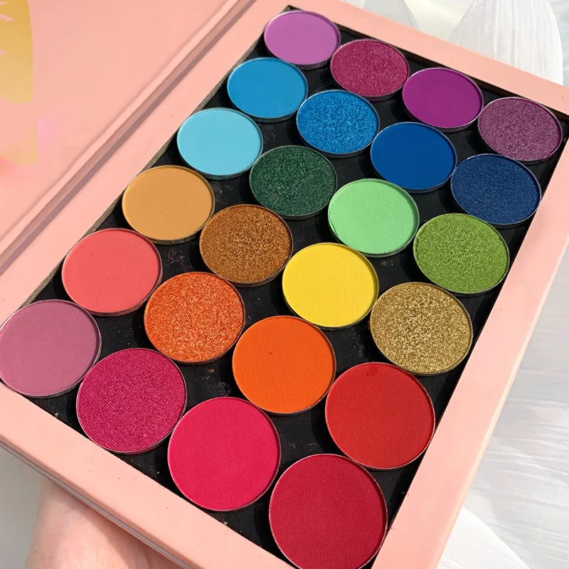 Cosmetics Private Label Makeup Eye Shadow 24 Color Cardboard Neon Custom Bright Eyeshadow Palette