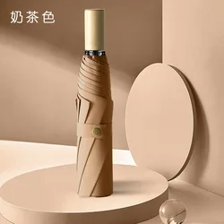 New three fold umbrella creative small fresh umbrella solid wood sunscreen unique umbrella for women