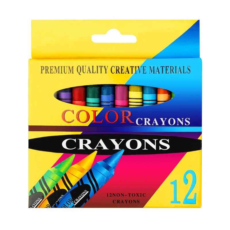 Hot Sale 12 Colors High Quality Round Crayon Set For Kids