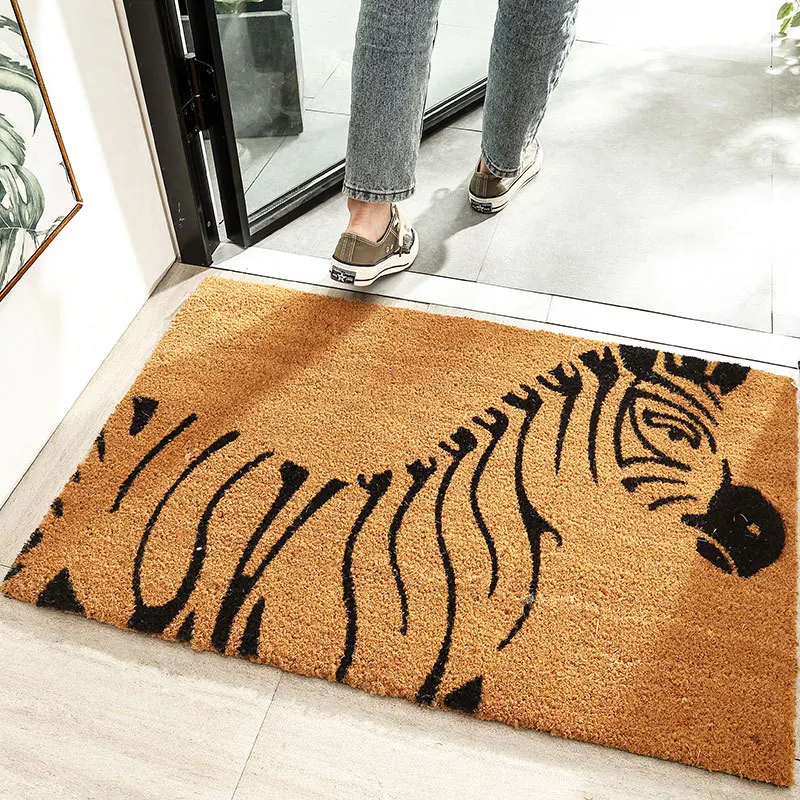 Click Anti-slip Sand Scraping Rub Dust Welcome Funny Humor Coco Coir Doormats Coconut Fiber Door Mats