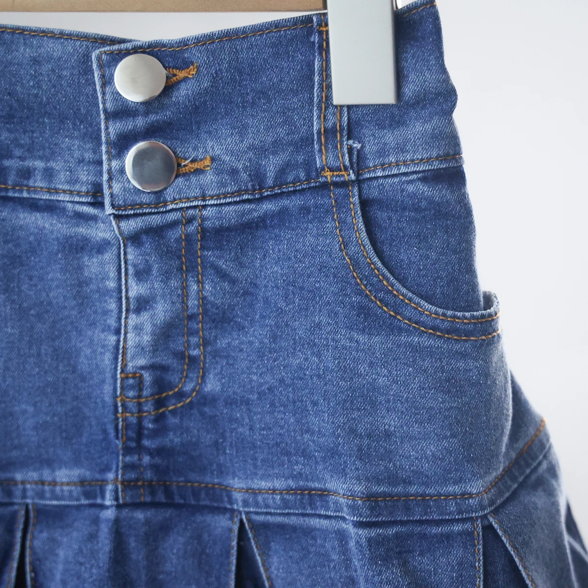 Kids Jean Skirts with Denim Safety Knickers Girls Ruffle Denim Skirt Wholesale Kid Toddler Girls Teens Pleated Blue Jeans Skirts