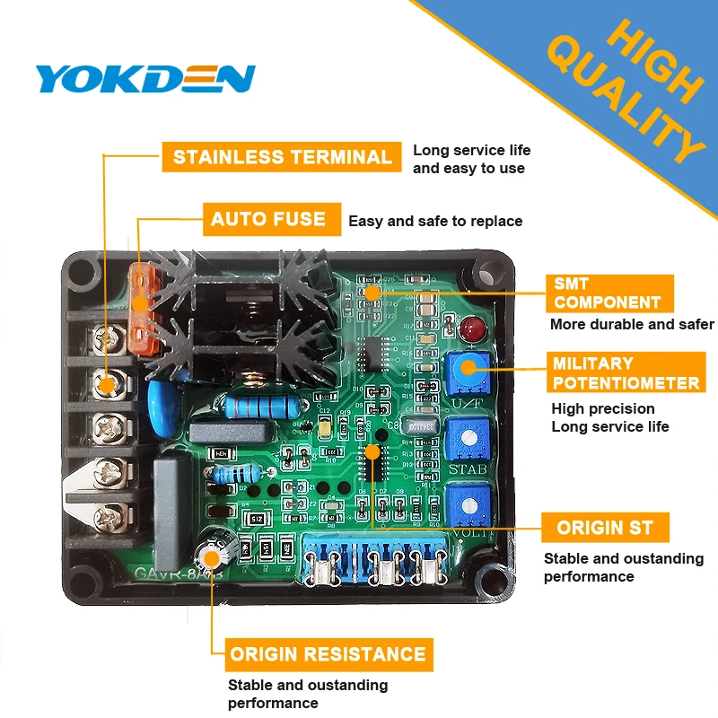 Brushless Alternator Automatic Voltage Regulator 8A AVR GAVR 8A GAVR-8A