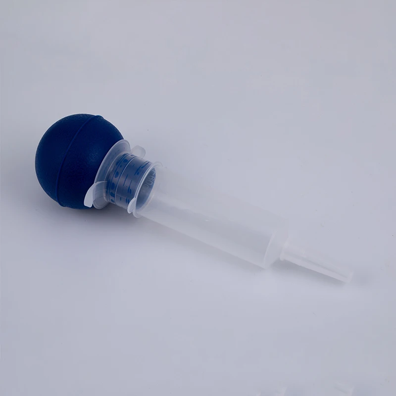 Medical Thumb Control Ring Syringe Flat Top Piston Syringe Bulb Irrigation Syringe