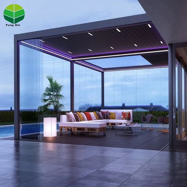 Frame High Quality Tempered Glass Door Window Aluminium Export Frameless Multitrack Glass Sliding Folding Door 10mm Thickness