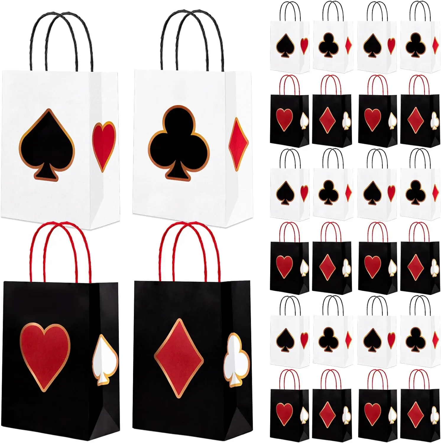 12Pcs Party Gift Goody Treat Candy Bags Casino Party Favor Gift Bags Las Vegas Treat Bags for Casino Poker Party Supplies
