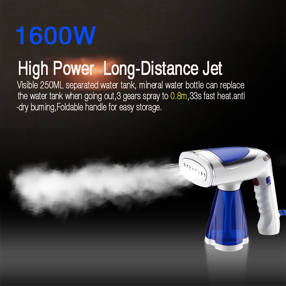 250ml Portable Foldable Steaming Iron Hand Held Garment Steamer for Clothes Travel Fabric