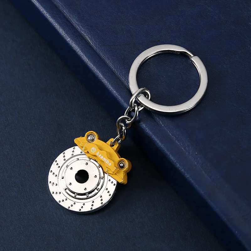 Creative car modified brake disc key chain pendant zinc alloy gift order key pendant ring chain gift