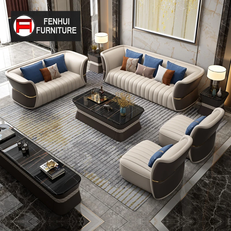 Modern sofa set designs and price genuine leather sofa set living room furniture leather couch and sofa modern