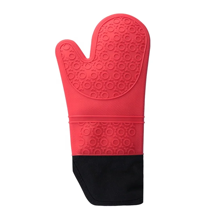 
ODM OEM Custom Heat Resistant Kitchen Long Silicone Oven Gloves Mitts 