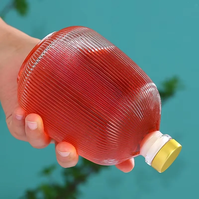 Прозрачная стеклянная бутылка для напитков 375 мл