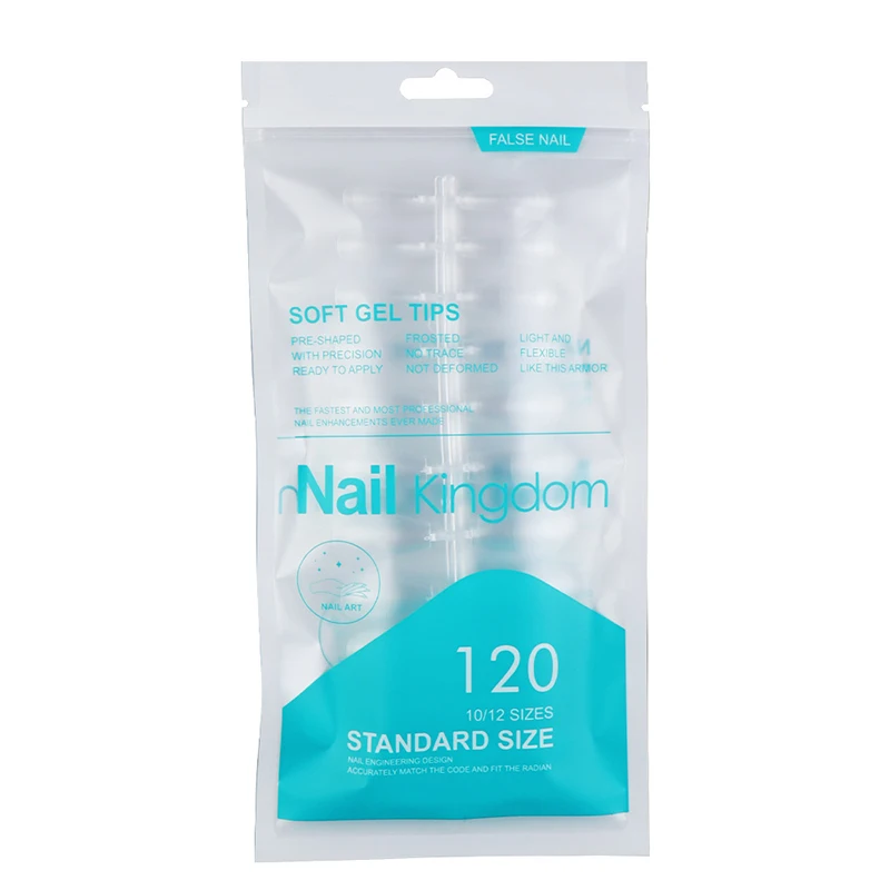 120pcs/bag Soft Gel Nail Tip Traceless Semi-frosted Press On Nails Clear Nail Tips