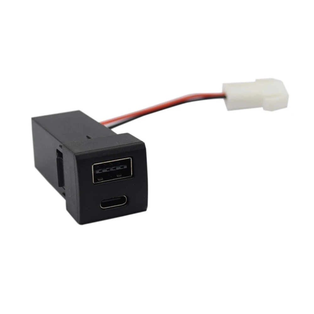 HLX DC12V 24V Автомобильное usb-гнездо с двойным usb-зарядным устройством кабелем питания постоянного тока