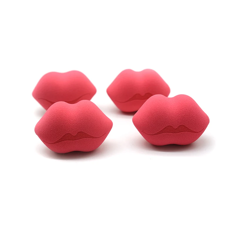 2024 New Design Lip Shape Applicator Puff Soft Make Up Beauty Sponge