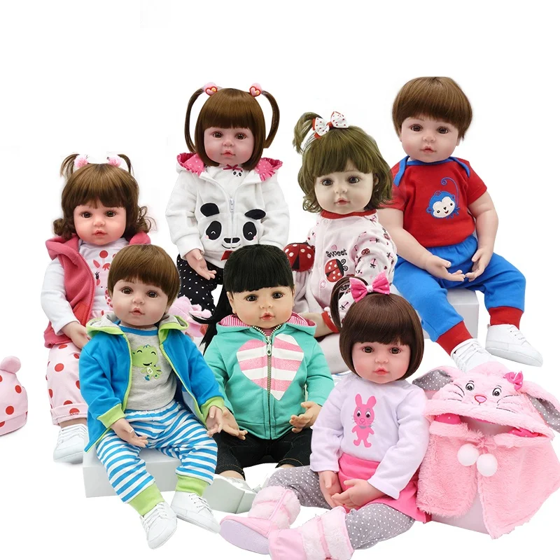 NPK Hot New Baby Reborn Doll 47cm 55cm Baby Girl Dolls Soft Silicone Boneca Reborn Brinquedos Bonecas Pink Princess Gifts Toys