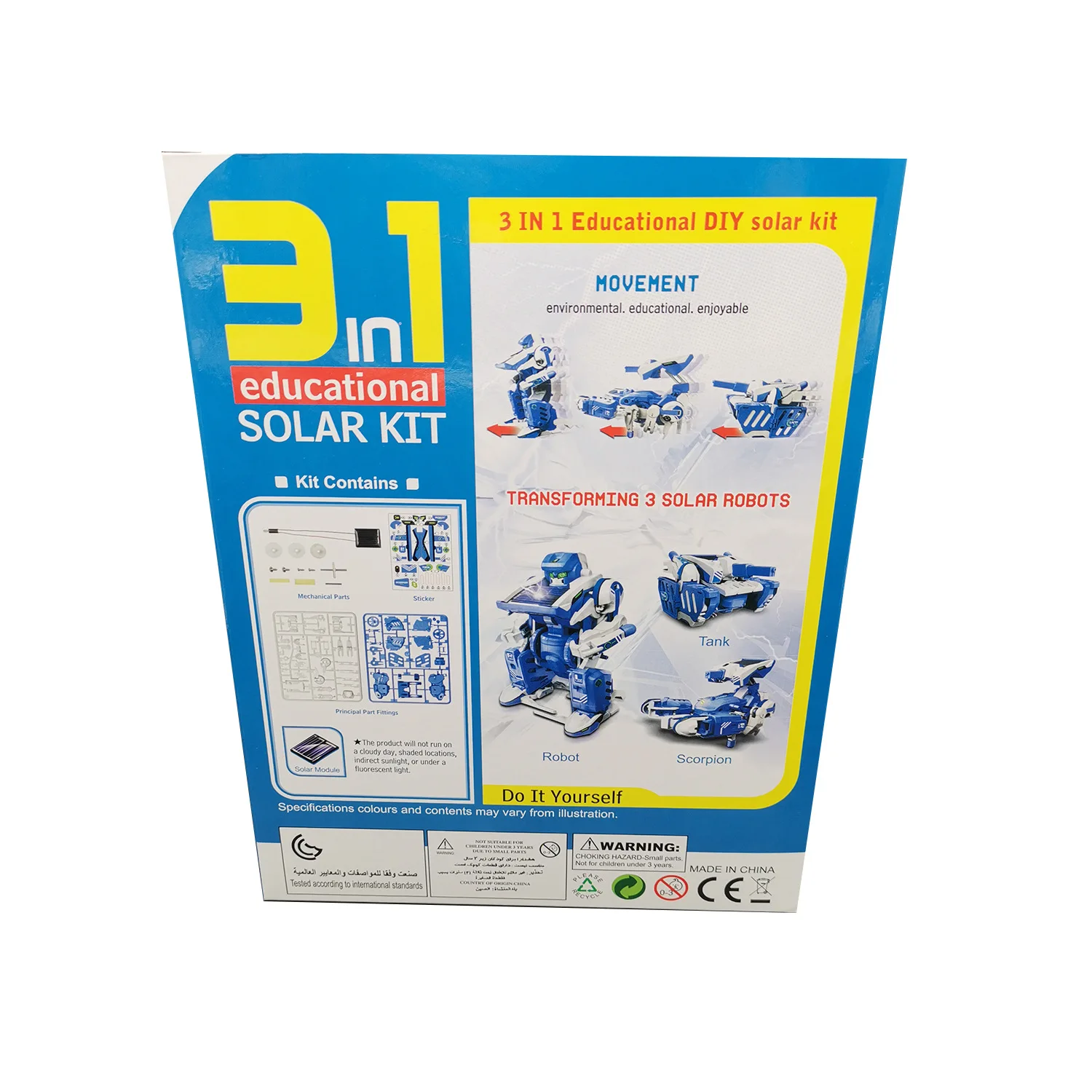 Hot Selling New Designs 3 in 1 DIY Solar Robot educational solar robot toy