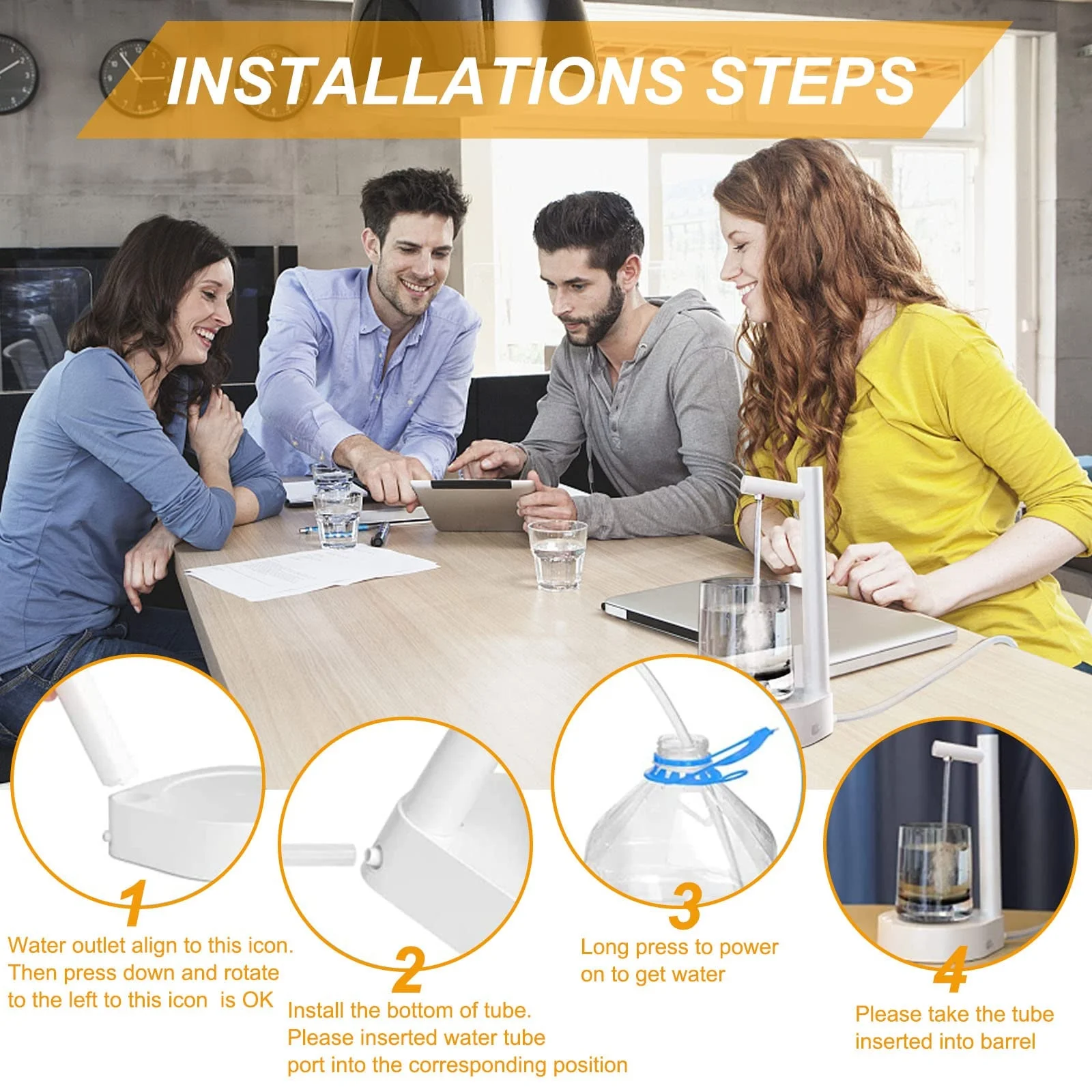 Intelligent Desktop Smart Table Water Pump Barrel Mounted Water Dispenser Removable Automatic Absorber Outdoor