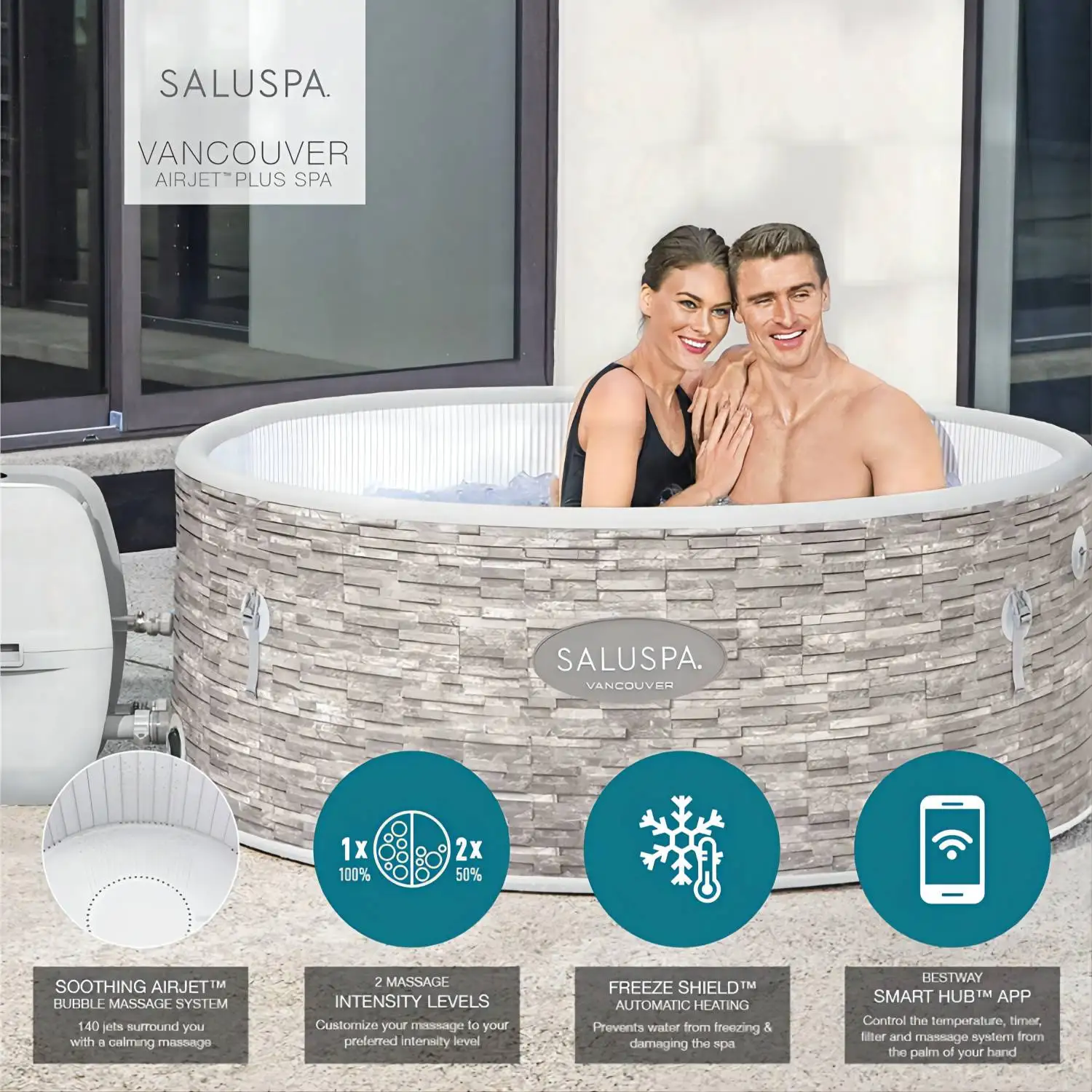 Factory Sell Luxury Freestanding Whirlpool Bath Tub Bubble Soaking 2 Person Hot Tub Custom Massage Bathtub With Spa