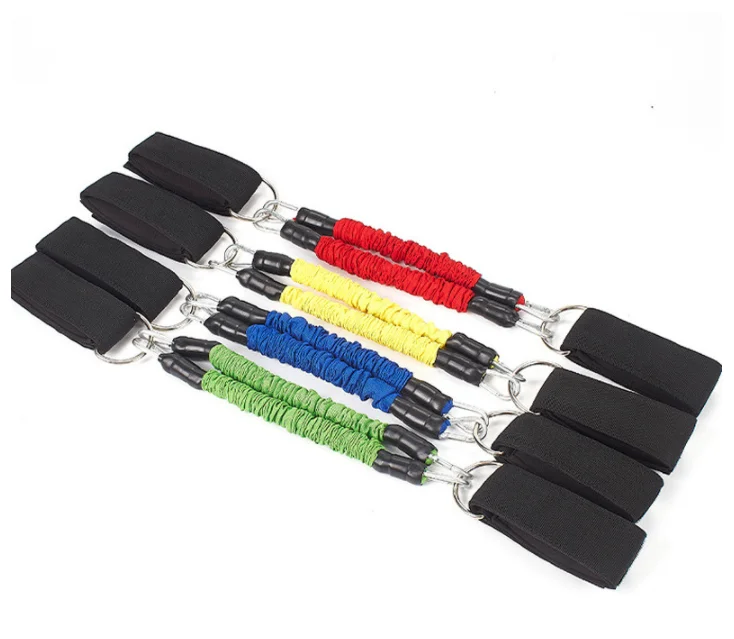 Anti-broken Kinetic fitness bounce training Colorful Latex stripe exercise resistant bands for leg training