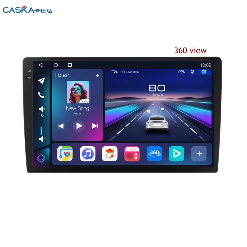 QCM6125 Android 12 2K видео QLED экран Автомагнитола для всех автомобилей с GPS голосовым управлением 360 CAM