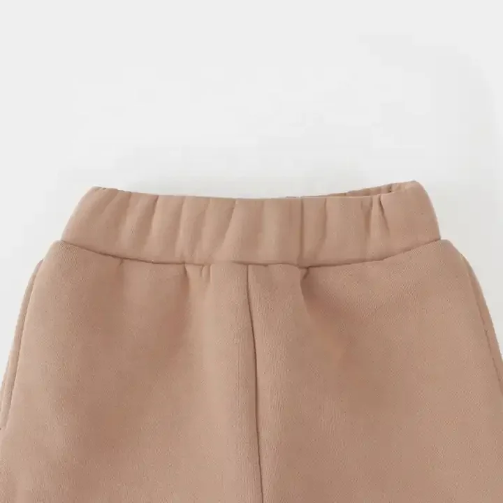 Custom Children Clothes Fleece Zipper Neck Long Sleeve Two Pieces Set Boys Clothing Set For Kids