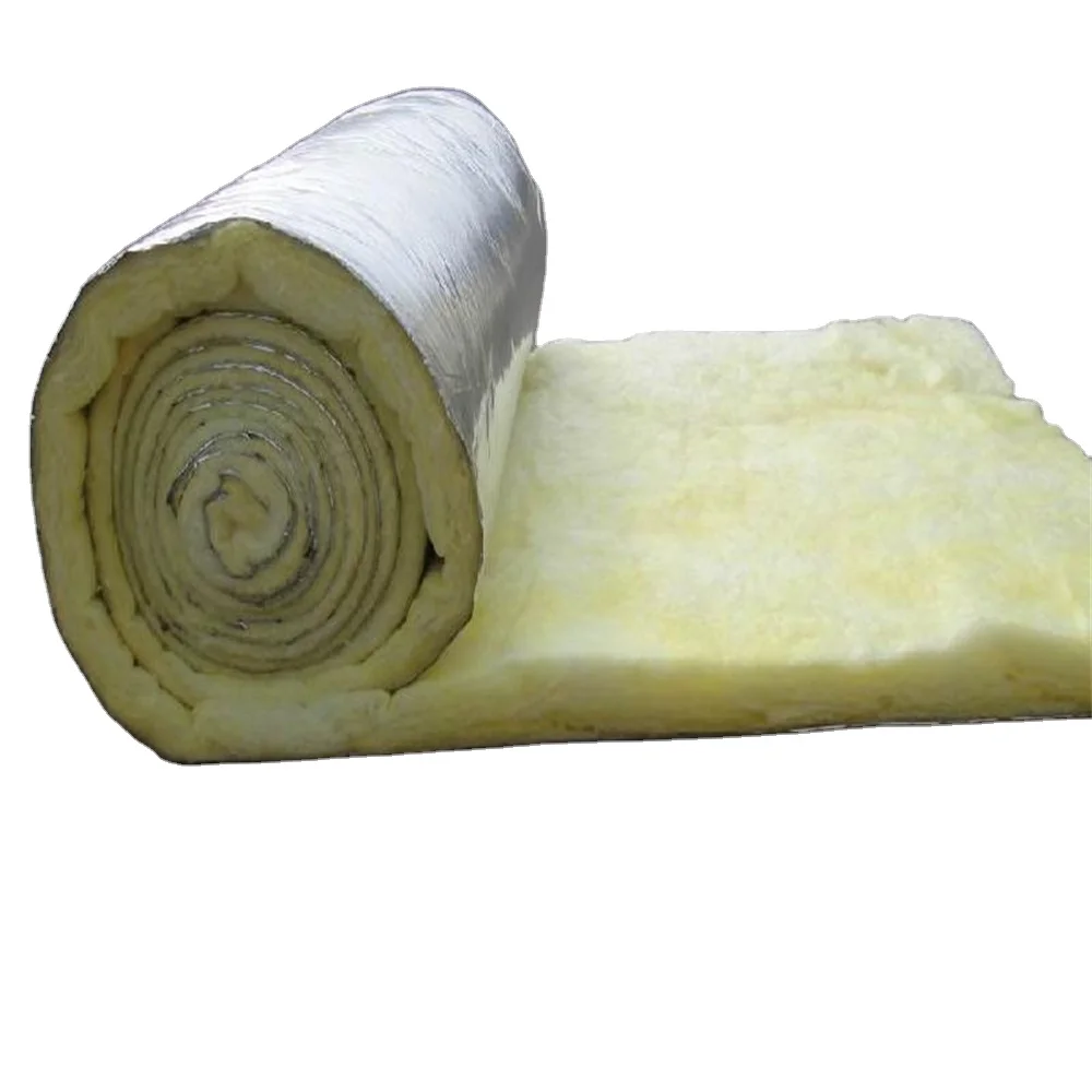 Foil-Backed Fiberglass Roll Duct Insulation Glass Wool with FSK Aluminum Foil Heat Insulation Materials