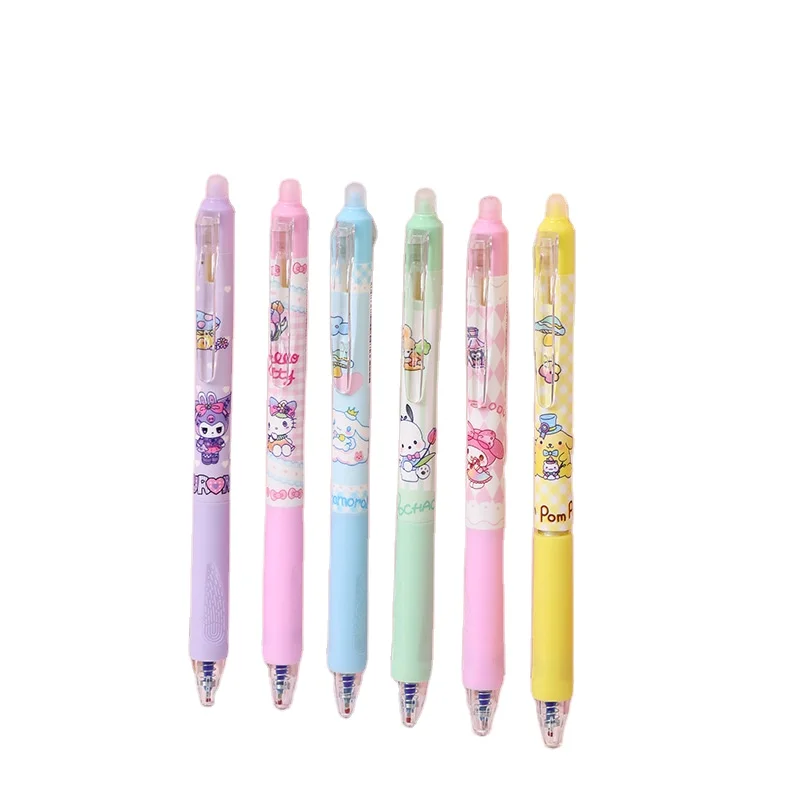 (Wholesale)12pcs/box Kuromi KT Melody gel ink pen 0.5mm erasable blue sign pen for students gift