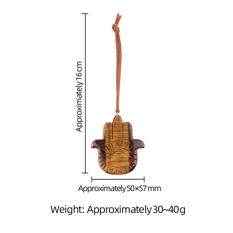 Natural Crystal Fatima Hand Pendant Agate Angel Eyes Palm Pendant For Decoration