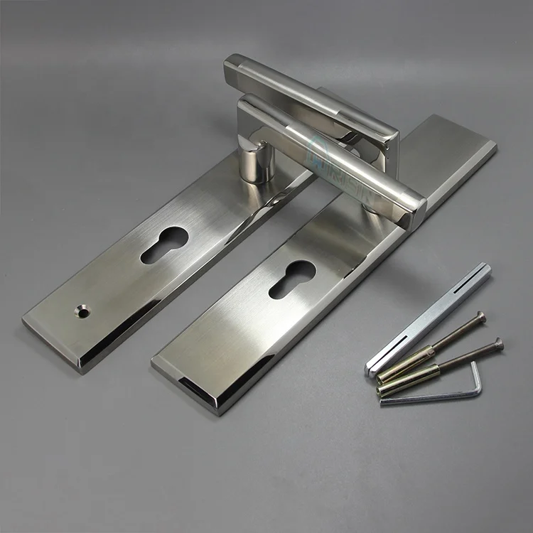 Stainless Steel 201 Bathroom Door Handle Lock with Plate