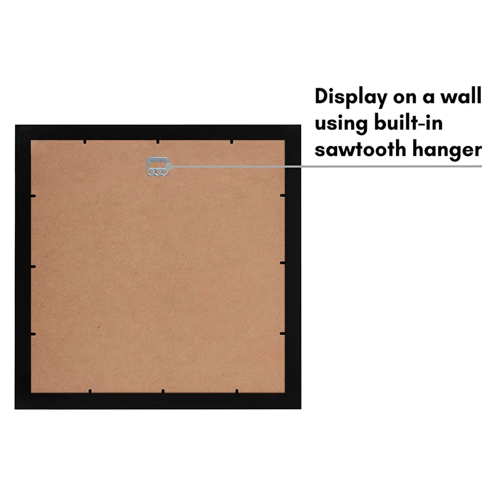 14x14 Black Wedding Signature Picture Frame Displays 5x7 Photo with Polished Glass 12x12 Square Photo Frame