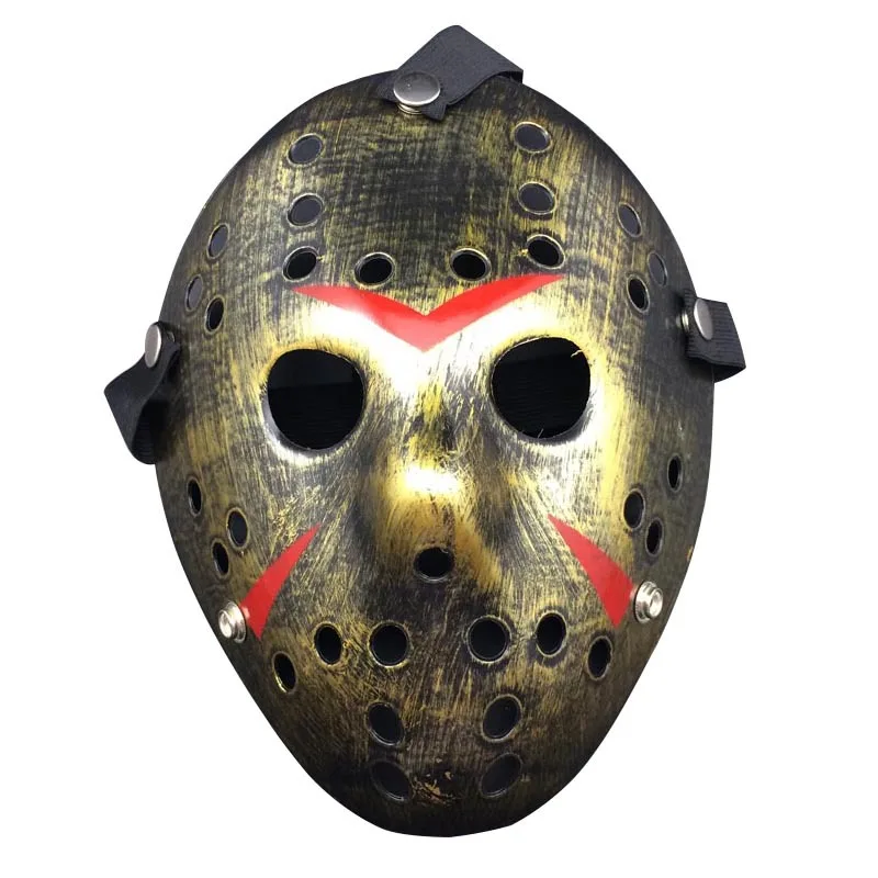 Прямая поставка с завода Маска Freddy War Jason для Хэллоуина вечеринки ужаса антикварная золотая серебряная пластиковая маска