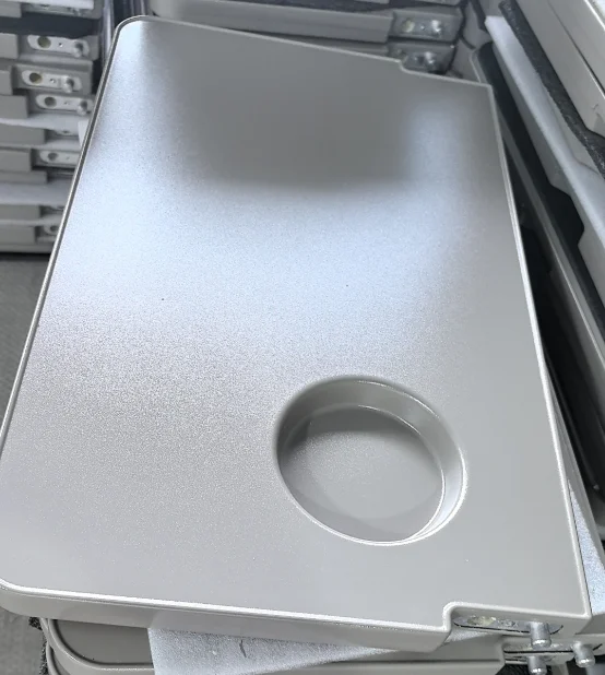 HWHongRV tray desk on train for put food and drink Airplane Tray Table on seat back for mockup banner or design advertising