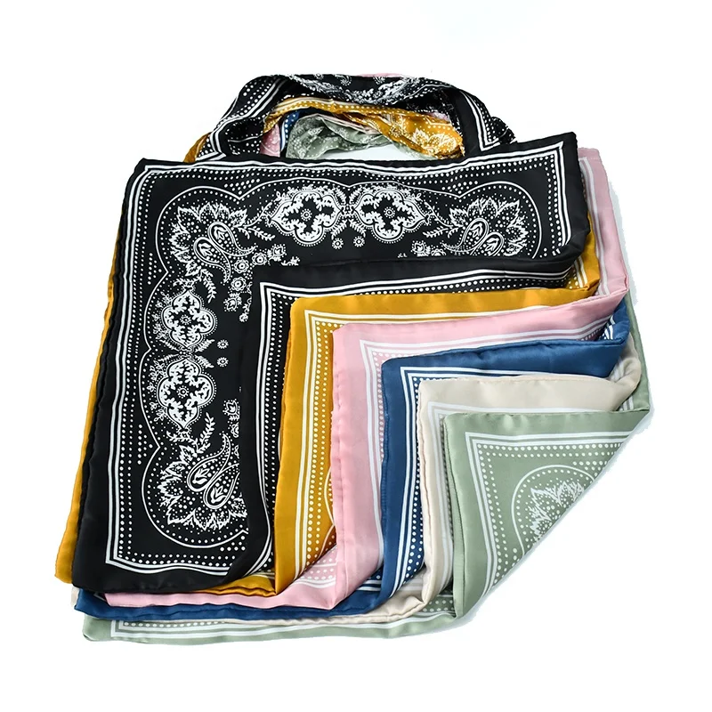 Hot Selling Bag 2021 Paisley Bandana Emulation Satin Silk Print Cotton Bags Canvas Tote Bag Women Handbags
