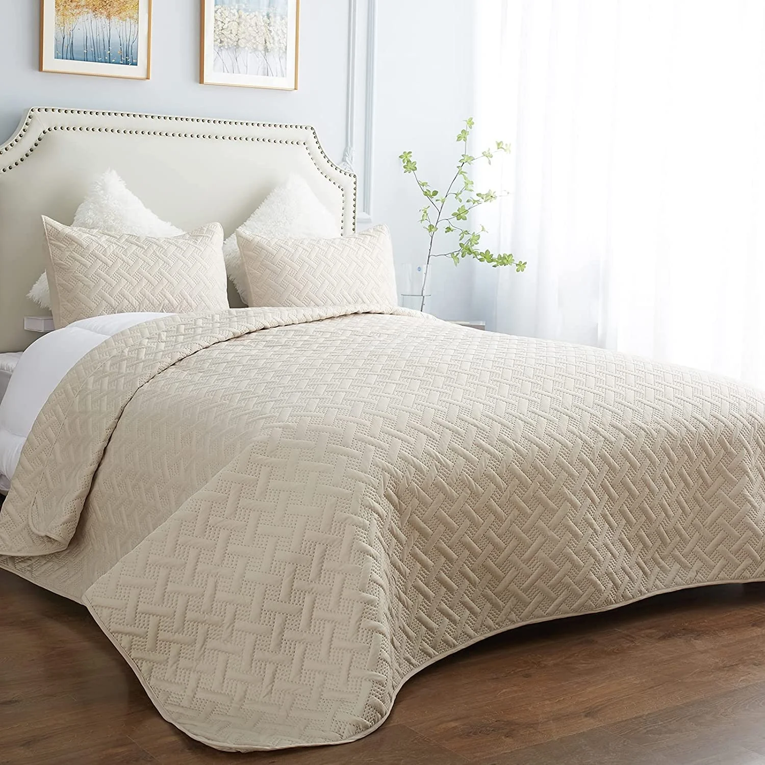 New bestseller classic weaving pattern Ultrasonic Quilting Hotel Bedspread Bed Coverlet Reversible Quilted bedspread & coverlets