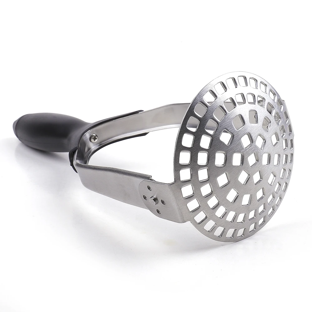 Amazon Hot Sale Long Handle Plastic Potato Press Ricer Stainless Steel Potato Masher