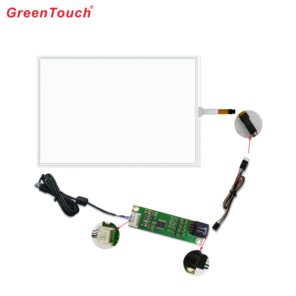 
7 10.1 10.4 12.1 13.3 15 15.6 17 18.5 19 21.5 22 Inch 4 /5 wire resistive touch screen 