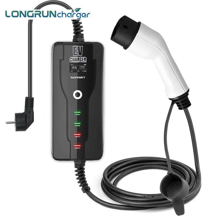 Longrun CE FCC Type1 16A 32A Model 2 Case B SAE J1772 Portable Home Ev fast Charger