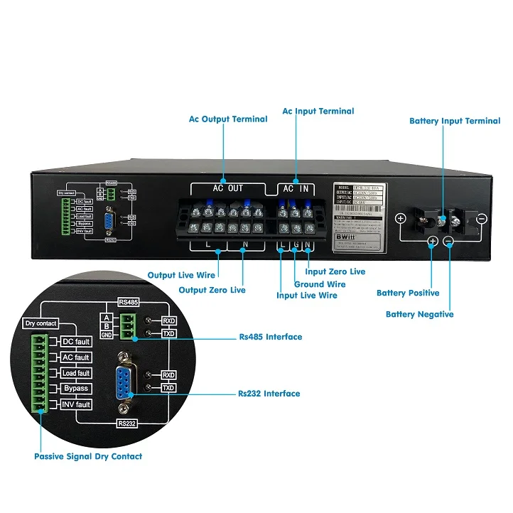 Rack-mounted network cabinet power supply DC 220V to AC 220V 6kw inverter outback inverter