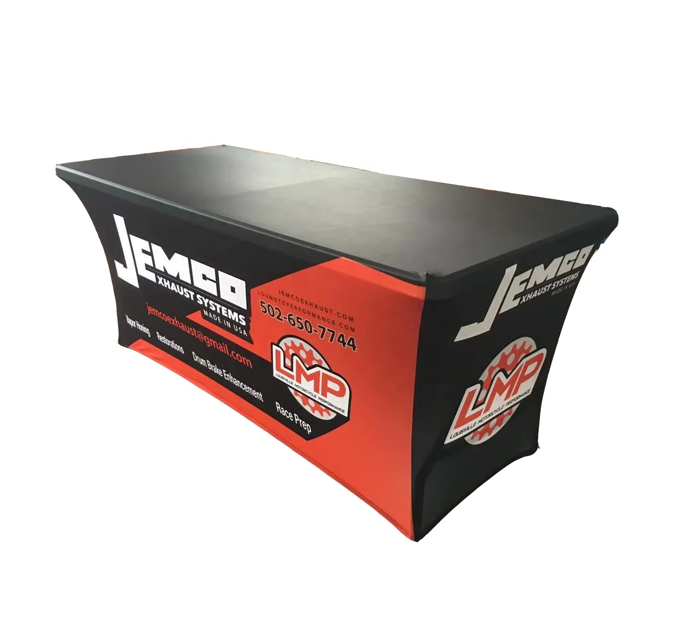 China Supplier Wholesale Advertising Table Cover Fabric Custom Logo Fitted Table Cloth