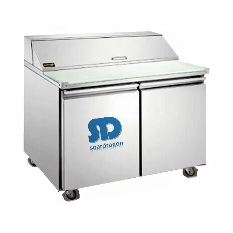 Soardragon Supermarket fridge Salad prep table Refrigerator Commercial stainless steel salad bar refrigerator with single door