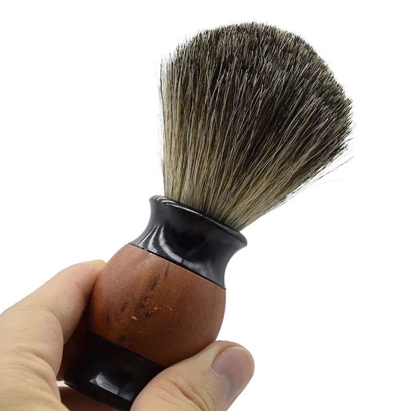 
New wood handle cleanser Hair Salon Clean brush soft barber shaving brush 