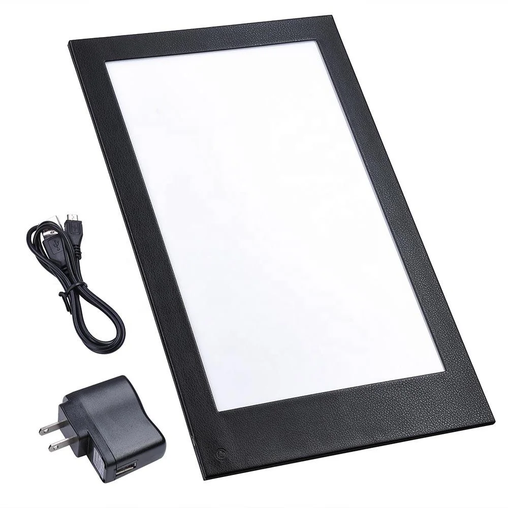 one pages LED menu card for A4 insert with a Manual on off switch standard product in black plain PU no logo