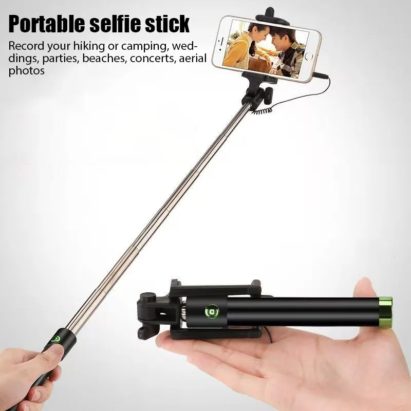 Ningbo E-reise Mini Selfie Stick Portable Extendable Monopod Self-Pole Handheld Wired Selfie Stick For iPhone for Smartphone