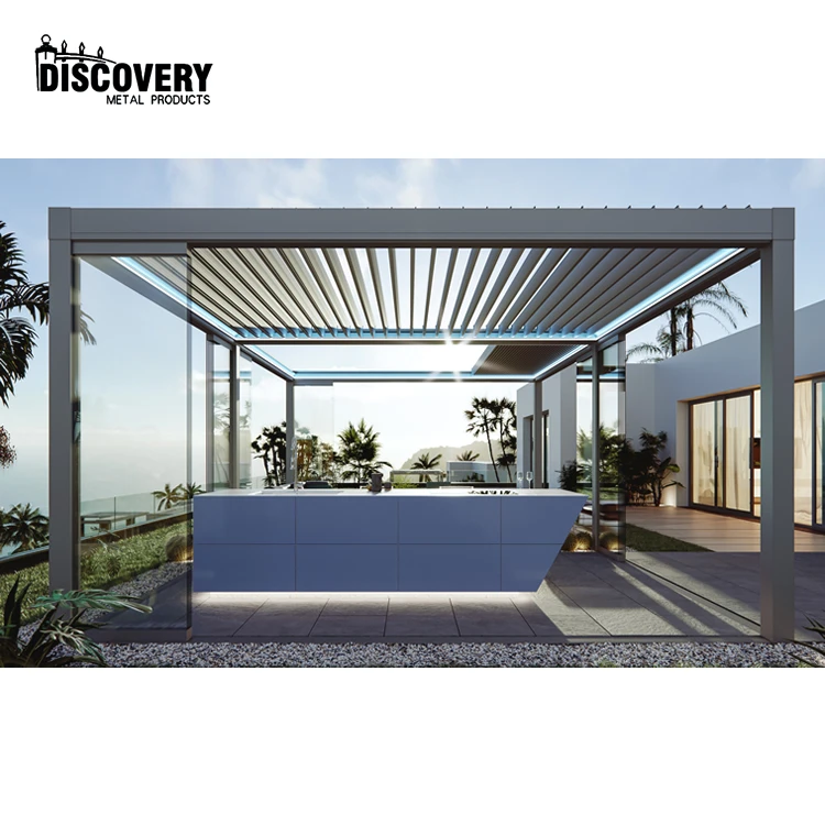 OEM Pergola Factory Aluminium Patio Covered Pergolas with or without motor  For Sale