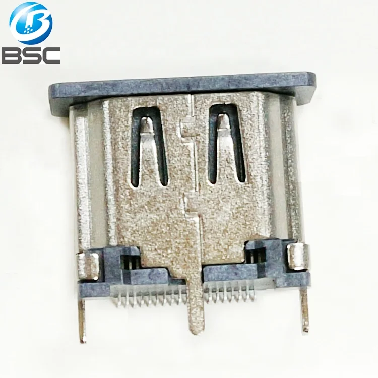 High Definition Multimedia Interface HD-MI Type A Female Vertical SMT Receptacle Connectors With Body Height 13.0MM